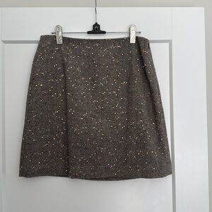 LOFT tweed mini skirt with gold sequins